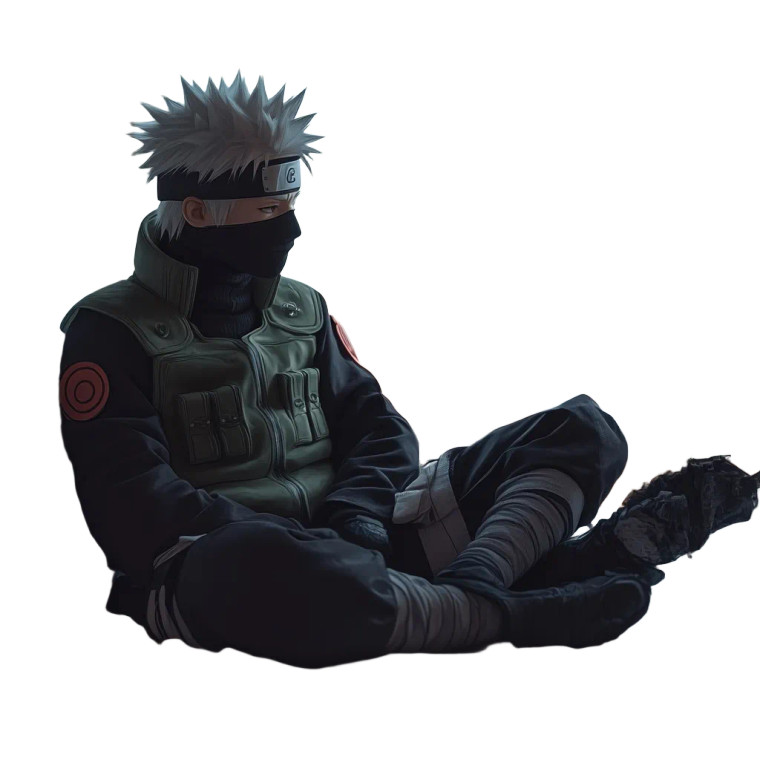 Kakashi Sitting Vinyl Car Decal Sticker – Waterproof & UV-Resistant 8"