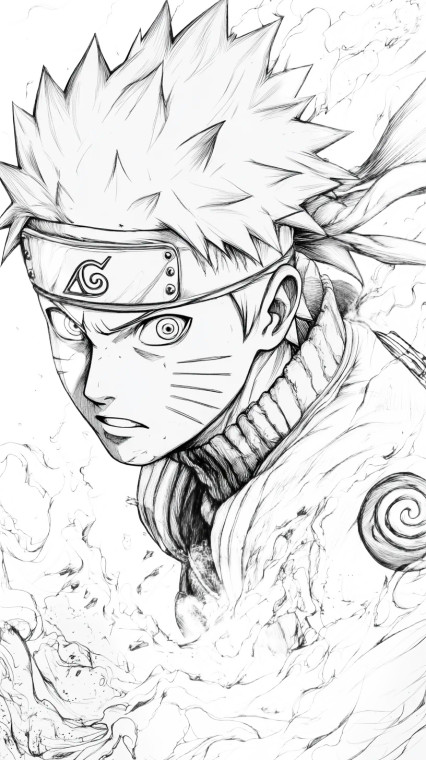 Naruto Coloring Page Vinyl Car Decal Sticker – Waterproof & UV-Resistant 8"