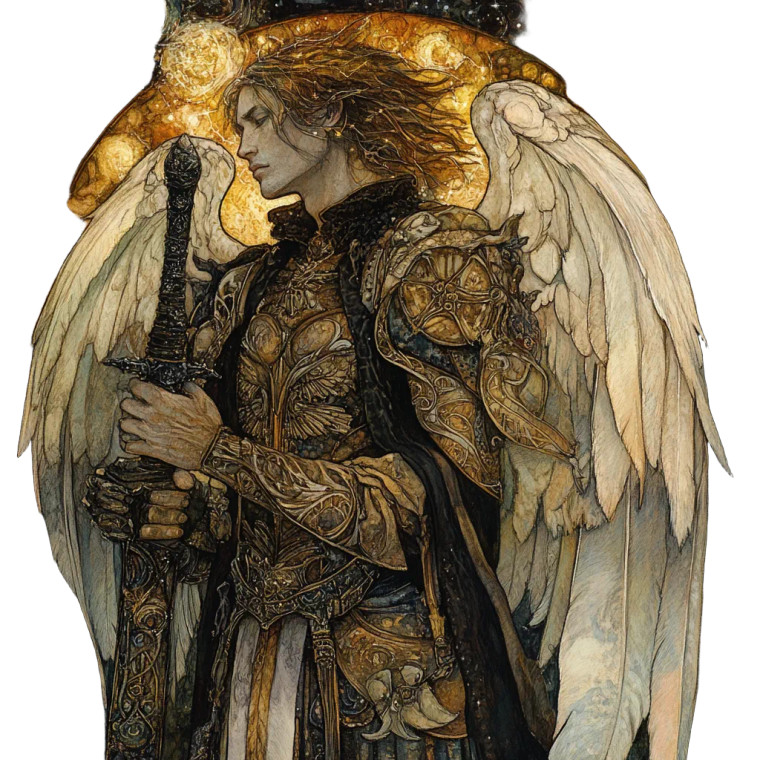 Seraphim Angel Armor Vinyl Car Decal Sticker – Waterproof & UV-Resistant 8"