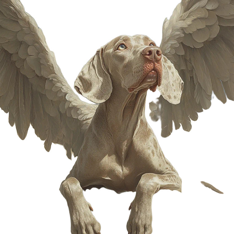 Heavenly Winged Weimaraner Vinyl Car Decal Sticker – Waterproof & UV-Resistant 8"