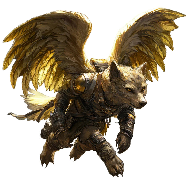 Golden-Winged Gnoll Vinyl Car Decal Sticker – Waterproof & UV-Resistant 8"