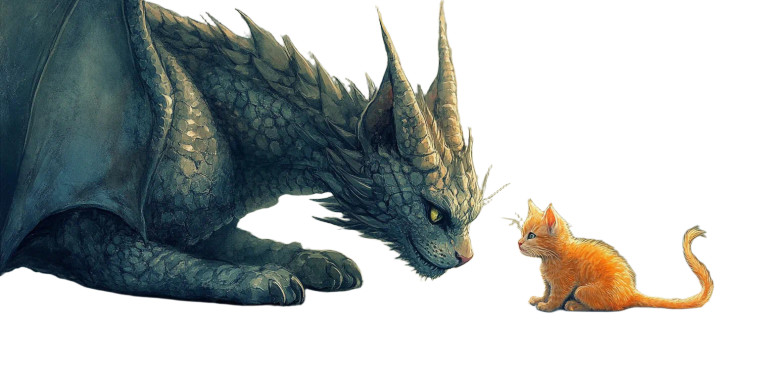 Dragon With Cats Face Vinyl Car Decal Sticker – Waterproof & UV-Resistant 8"