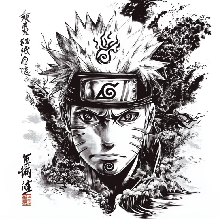 Naruto Tattoo Motifs Vinyl Car Decal Sticker – Waterproof & UV-Resistant 8"
