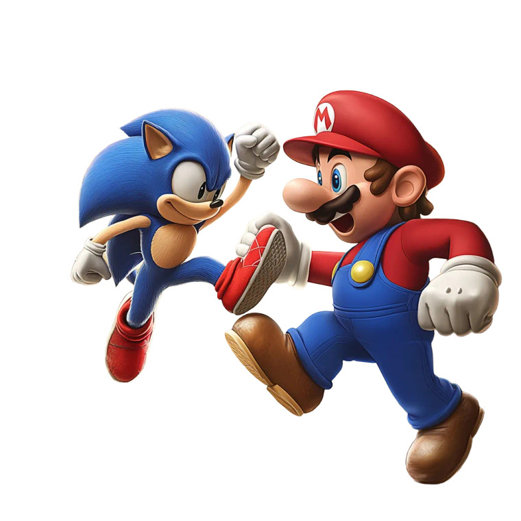 Sonic Kicks Mario Vinyl Car Decal Sticker – Waterproof & UV-Resistant 8"