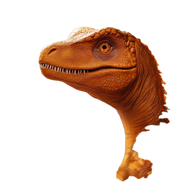 Orange Raptor Dinosaur Vinyl Car Decal Sticker – Waterproof & UV-Resistant 8"