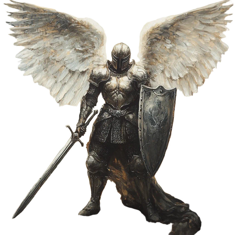 Armored Angel Of War Vinyl Car Decal Sticker – Waterproof & UV-Resistant 8"