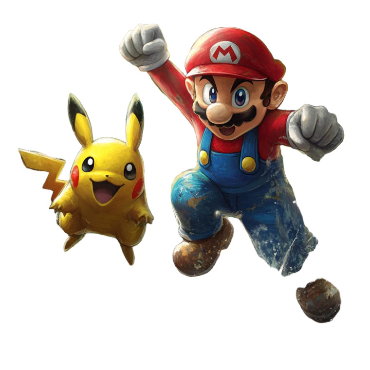 Mario Meets Pokemon Vinyl Car Decal Sticker – Waterproof & UV-Resistant 8"