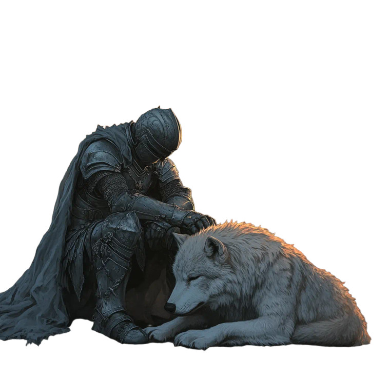 Knight And Wolf Vinyl Car Decal Sticker – Waterproof & UV-Resistant 8"