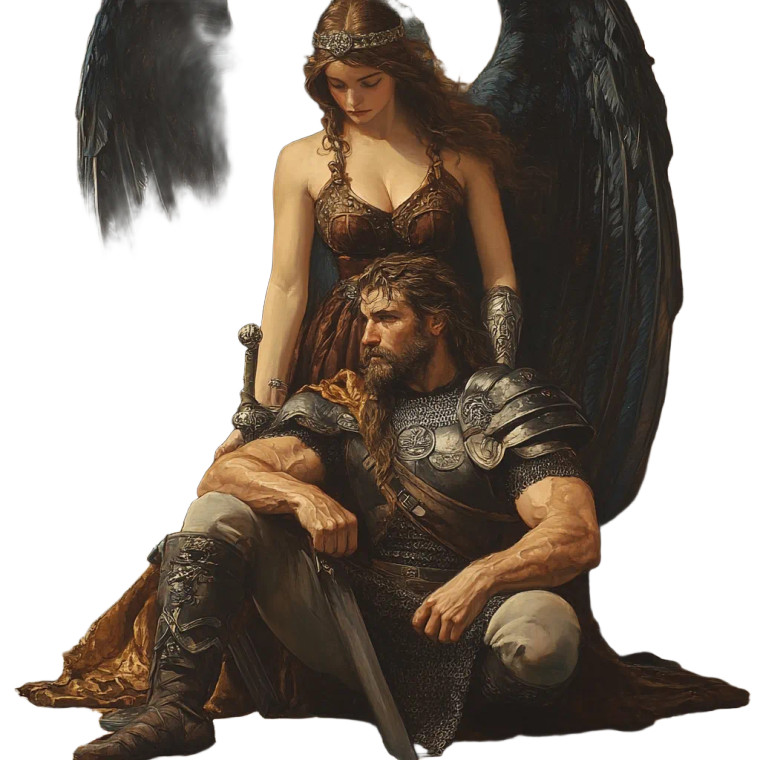 Viking And Valkyrie Vinyl Car Decal Sticker – Waterproof & UV-Resistant 8"