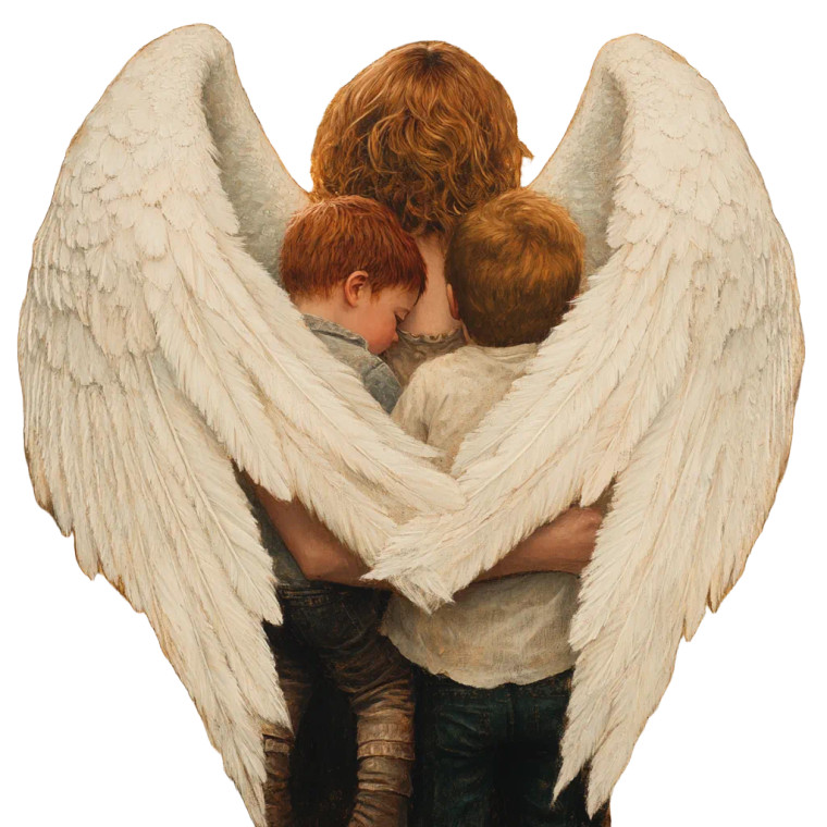 Winged Mother'S Embrace Vinyl Car Decal Sticker – Waterproof & UV-Resistant 8"