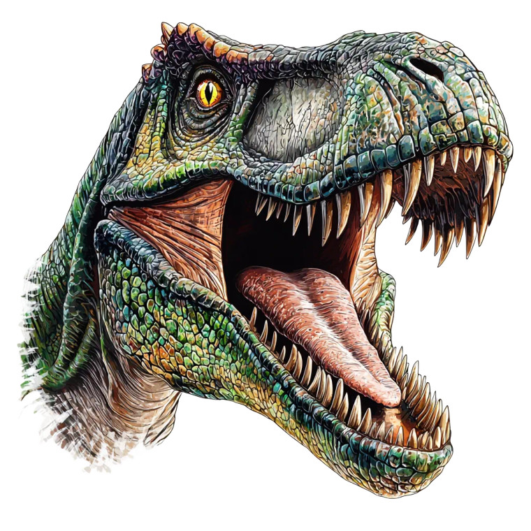 Colorful T-Rex Head Vinyl Car Decal Sticker – Waterproof & UV-Resistant 8"