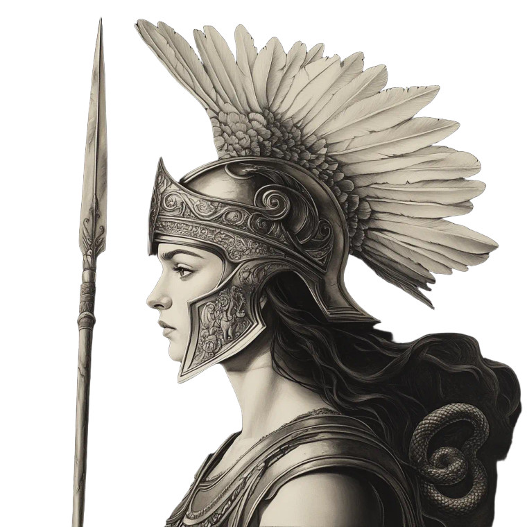 Athena Portrait Vinyl Car Decal Sticker – Waterproof & UV-Resistant 8"