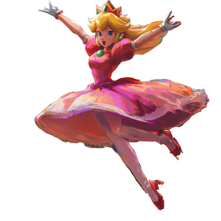 Princess Peach Jumps Vinyl Car Decal Sticker – Waterproof & UV-Resistant 8"