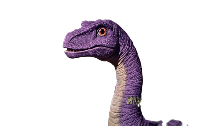 Playful Purple Dinosaur Vinyl Car Decal Sticker – Waterproof & UV-Resistant 8"