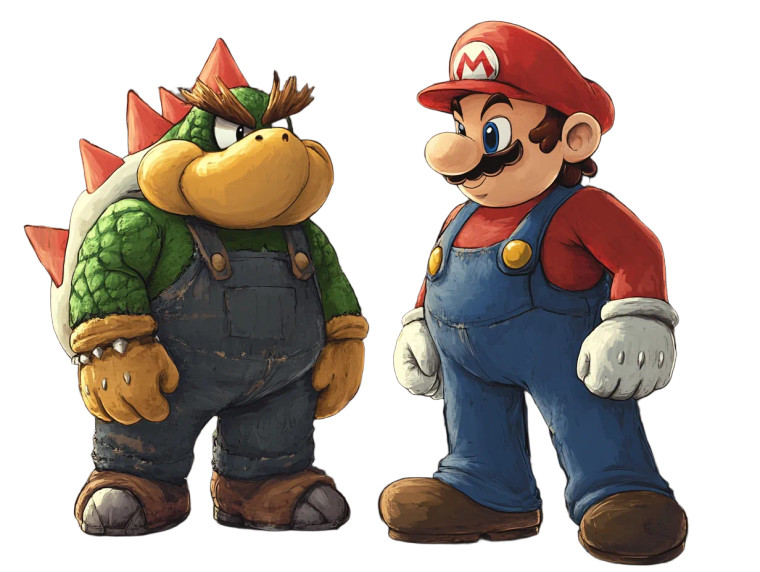 Bowser Mario Lovechild Vinyl Car Decal Sticker – Waterproof & UV-Resistant 8"