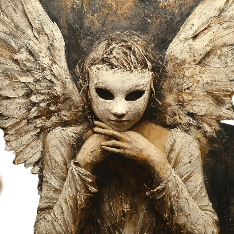 Angel With Mask Vinyl Car Decal Sticker – Waterproof & UV-Resistant 8"