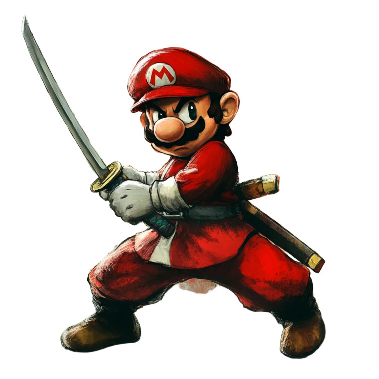 Samurai Mario Vinyl Car Decal Sticker – Waterproof & UV-Resistant 8"