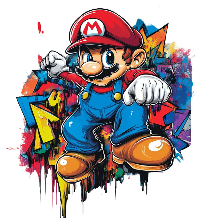 Graffiti Mario Bros Vinyl Car Decal Sticker – Waterproof & UV-Resistant 8"