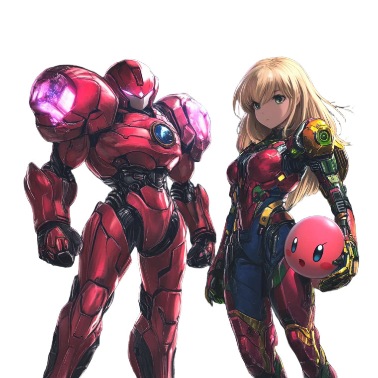 Samus And Kirby Vinyl Car Decal Sticker – Waterproof & UV-Resistant 8"