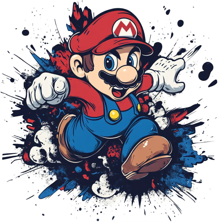 Super Mario Tattoo V2 Vinyl Car Decal Sticker – Waterproof & UV-Resistant 8"