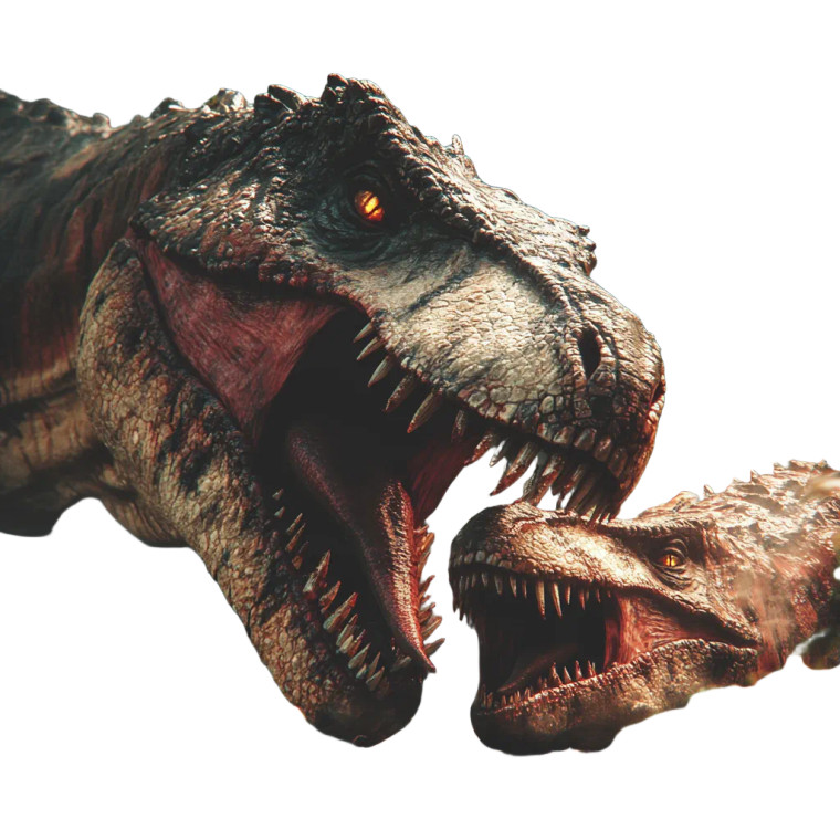 Dinosaur Predation Vinyl Car Decal Sticker – Waterproof & UV-Resistant 8"