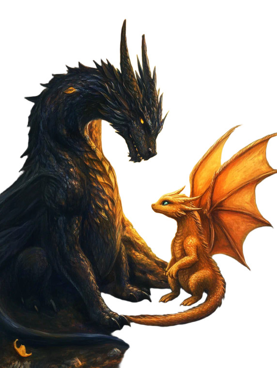 Dragon Duo Fantasy Vinyl Car Decal Sticker – Waterproof & UV-Resistant 8"