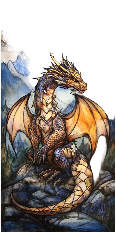 Golden European Dragon Vinyl Car Decal Sticker – Waterproof & UV-Resistant 8"