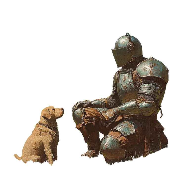 Knight And Dog Vinyl Car Decal Sticker – Waterproof & UV-Resistant 8"