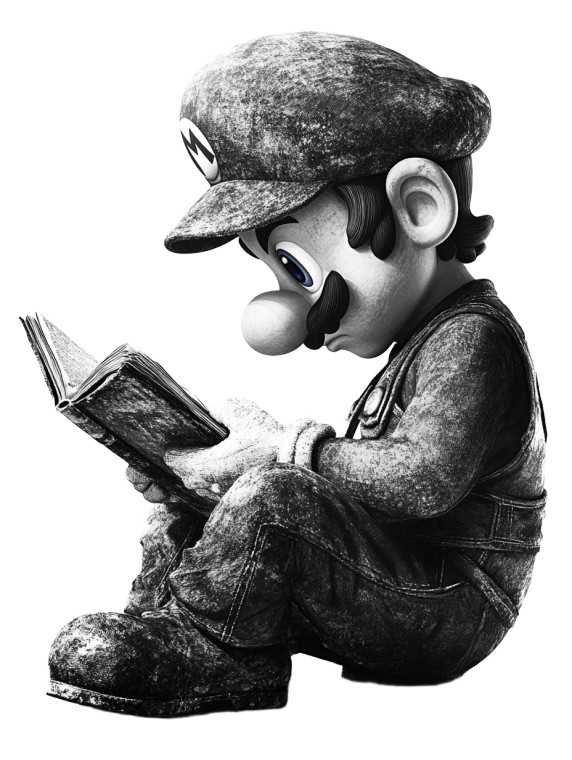 Mario Reading Vinyl Car Decal Sticker – Waterproof & UV-Resistant 8"