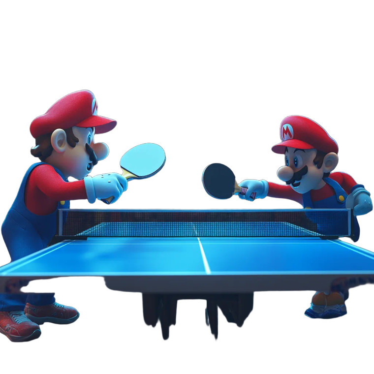Mario Table Tennis Vinyl Car Decal Sticker – Waterproof & UV-Resistant 8"