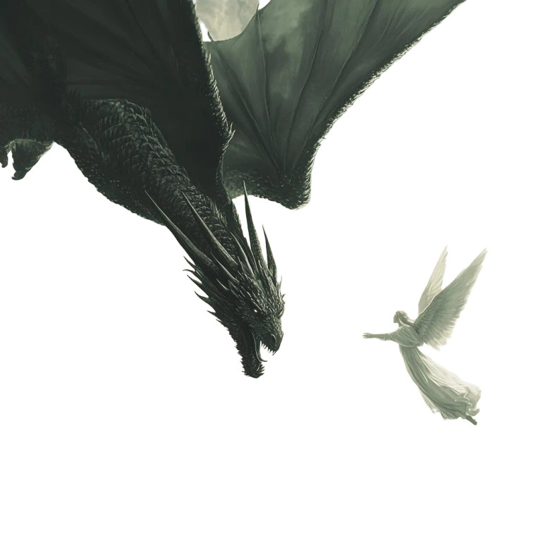 Dragon And Angel V2 Vinyl Car Decal Sticker – Waterproof & UV-Resistant 8"