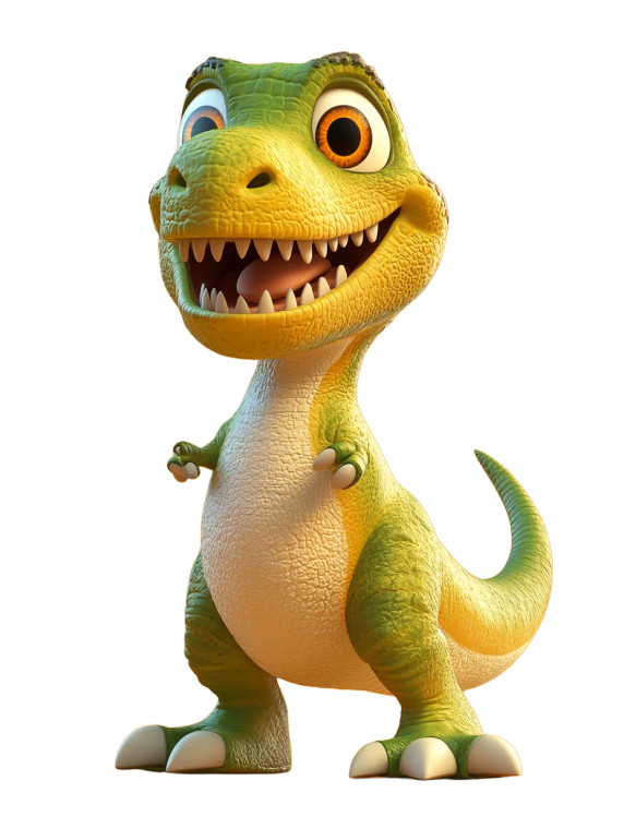 Cute T-Rex Character Vinyl Car Decal Sticker – Waterproof & UV-Resistant 8"