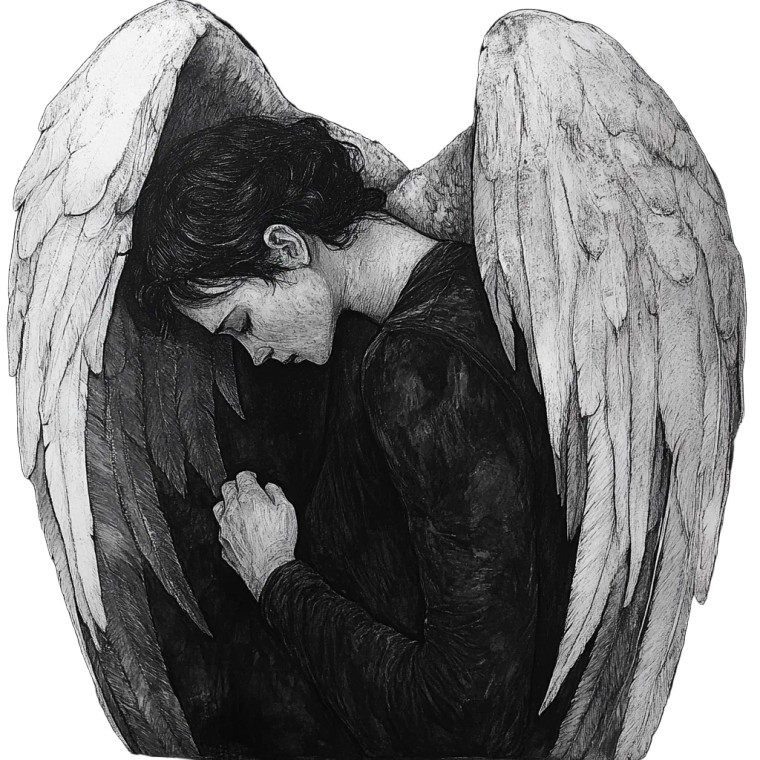 Melancholic Angel Vinyl Car Decal Sticker – Waterproof & UV-Resistant 8"