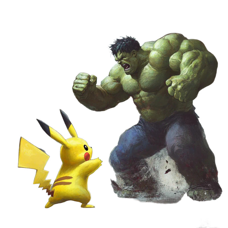 Pikachu Vs Hulk Vinyl Car Decal Sticker – Waterproof & UV-Resistant 8"