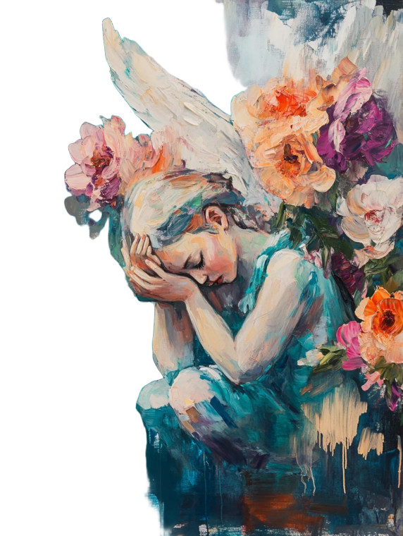 Abstract Crying Angel Vinyl Car Decal Sticker – Waterproof & UV-Resistant 8"