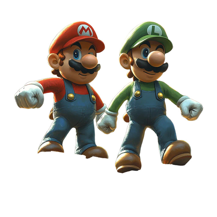 Black Mario & Luigi Vinyl Car Decal Sticker – Waterproof & UV-Resistant 8"