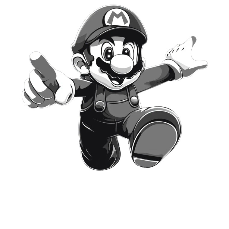 Mario Bros Vector Vinyl Car Decal Sticker – Waterproof & UV-Resistant 8"