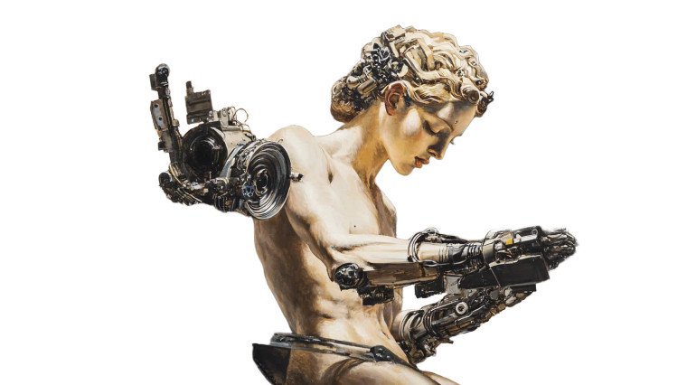 Robotic Angel Assembly Vinyl Car Decal Sticker – Waterproof & UV-Resistant 8"