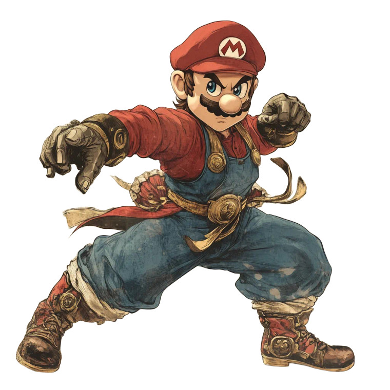 Steampunk Mario Vinyl Car Decal Sticker – Waterproof & UV-Resistant 8"