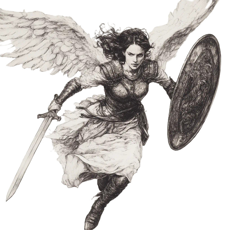 Flying Angel Warrior Vinyl Car Decal Sticker – Waterproof & UV-Resistant 8"