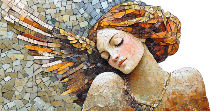 Angel Mosaic Vinyl Car Decal Sticker – Waterproof & UV-Resistant 8"