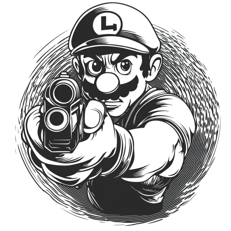 Menacing Luigi Engraving Vinyl Car Decal Sticker – Waterproof & UV-Resistant 8"