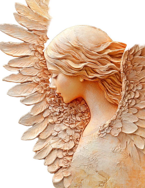 Textured Angel Painting Vinyl Car Decal Sticker – Waterproof & UV-Resistant 8"