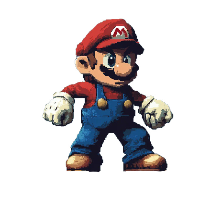 2D Pixel Mario Vinyl Car Decal Sticker – Waterproof & UV-Resistant 8"