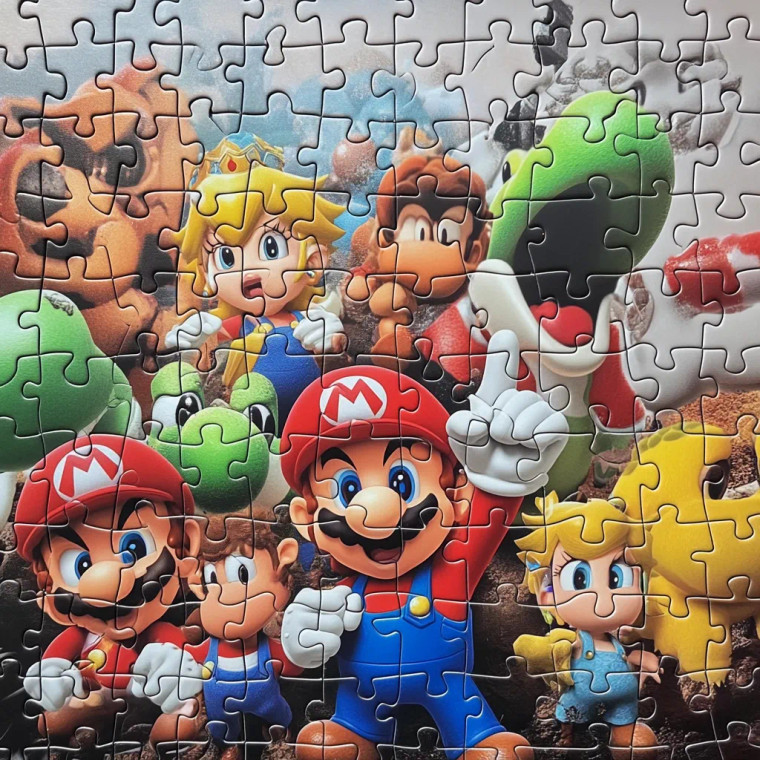 Mario Crew Puzzle Vinyl Car Decal Sticker – Waterproof & UV-Resistant 8"