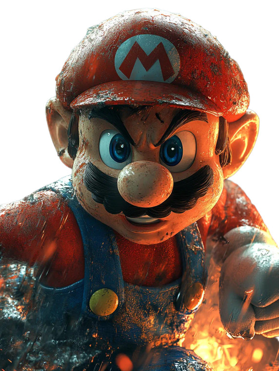 Angry Supermario Vinyl Car Decal Sticker – Waterproof & UV-Resistant 8"