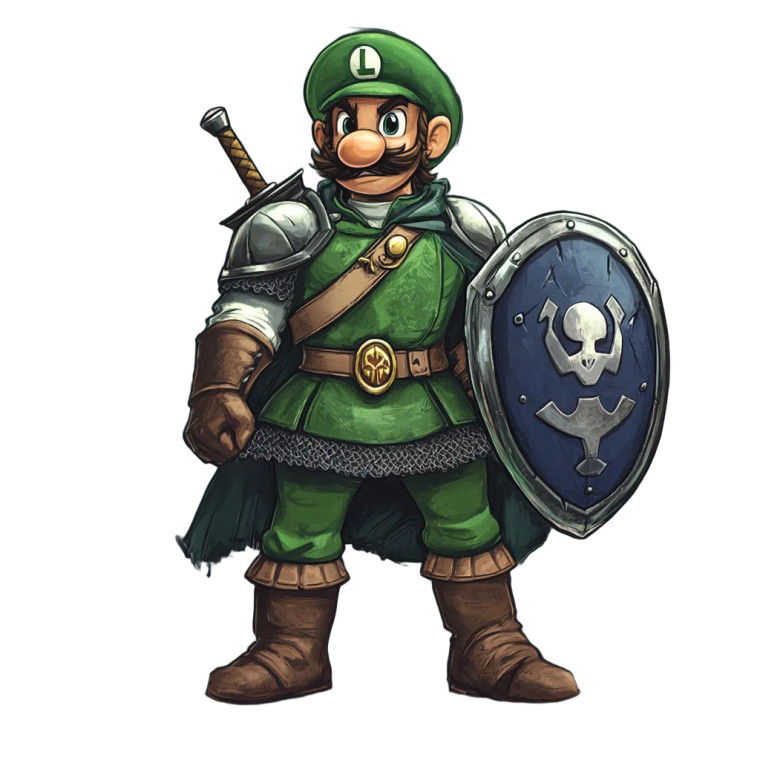 Luigi Paladin Vinyl Car Decal Sticker – Waterproof & UV-Resistant 8"