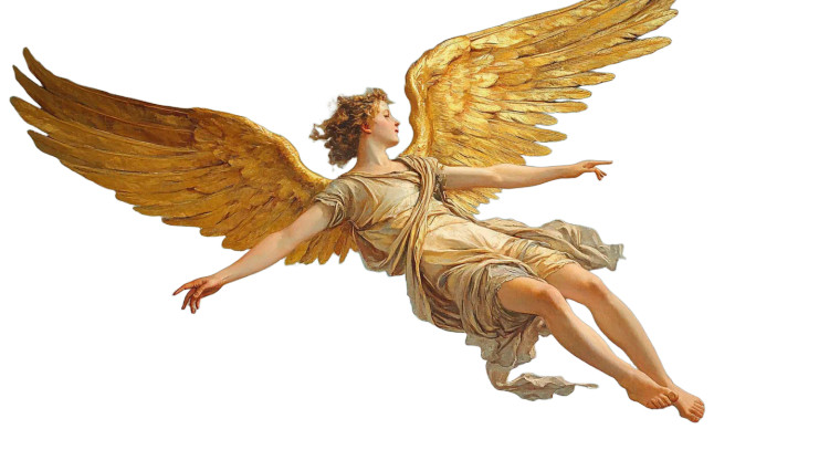 Falling Golden Angel Vinyl Car Decal Sticker – Waterproof & UV-Resistant 8"