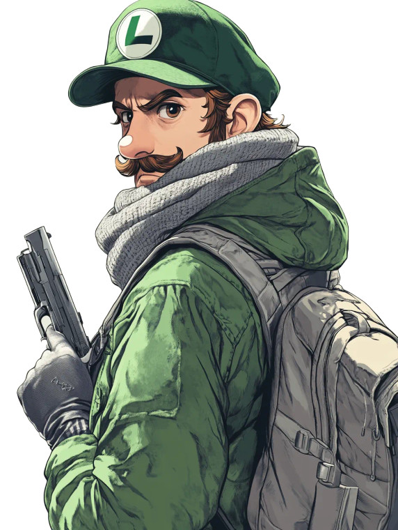 Stealthy Luigi Vinyl Car Decal Sticker – Waterproof & UV-Resistant 8"