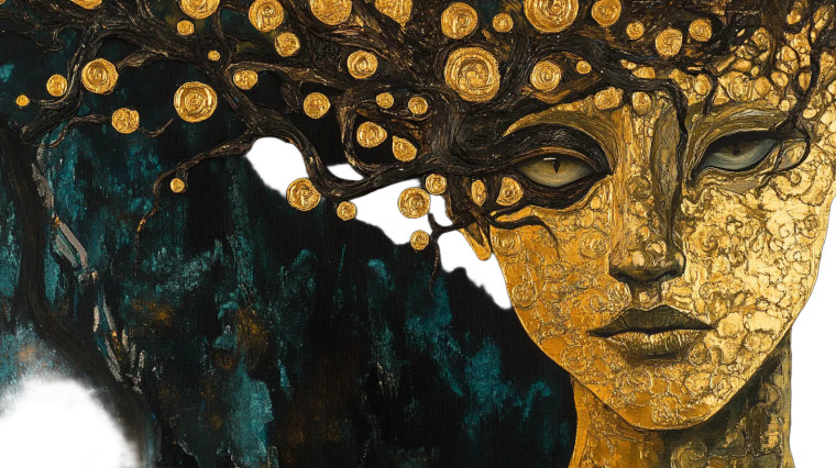 Golden Demon Klimt Vinyl Car Decal Sticker – Waterproof & UV-Resistant 8"
